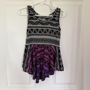 Chic Edgy Dress Black & Pink Geometric Pattern - Size 3t